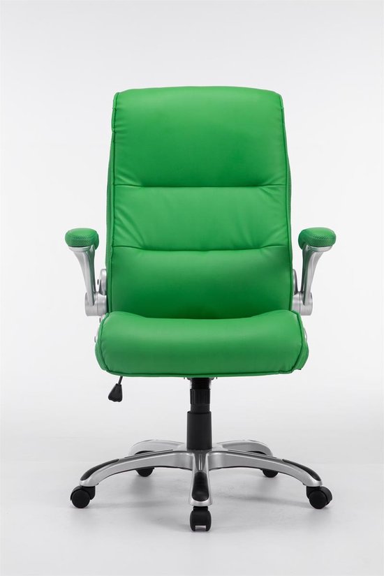 Bureaustoel Flavia Modern - Groen - Kunstleer - Voor volwassenen - Ergonomische bureaustoel - Op wieltjes - In hoogte verstelbaar