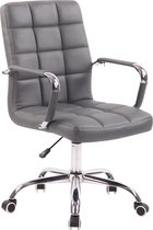 Balinda Bureaustoel Deluxe - Grijs - Op wielen - Kunstleer - Voor volwassenen - Ergonomische bureaustoel - In hoogte verstelbaar 45-55cm