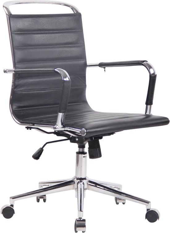 Ergonomische Bureaustoel Talito - Op Wieltjes - Zwart - Zithoogte 45-55cm - Kunstleer - Voor Volwassenen