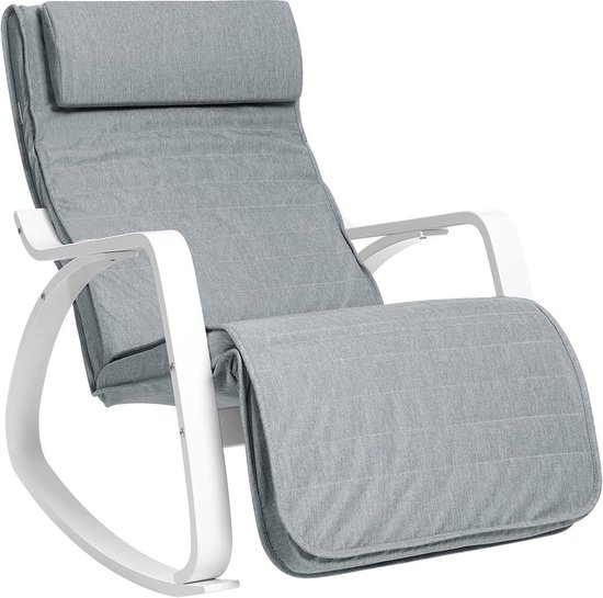 Luxe schommelstoel Anaís - Grijs - Voor binnen - Loungestoel met kussen - Volwassenen - Loungestoel - Modern