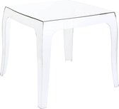 Table de jardin transparente - Carré - Table d'appoint - Plastique - Terrasse - Résistant aux UV - Résistant aux intempéries - 51x51x43cm