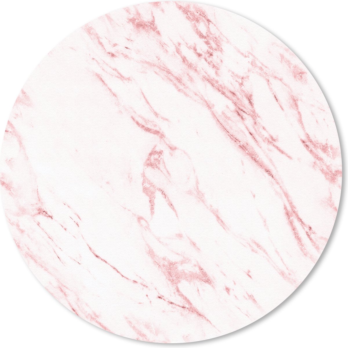 Muismat rond 40x40 cm - Mousepad Marmer - Luxe - Roze - Ronde muismatten