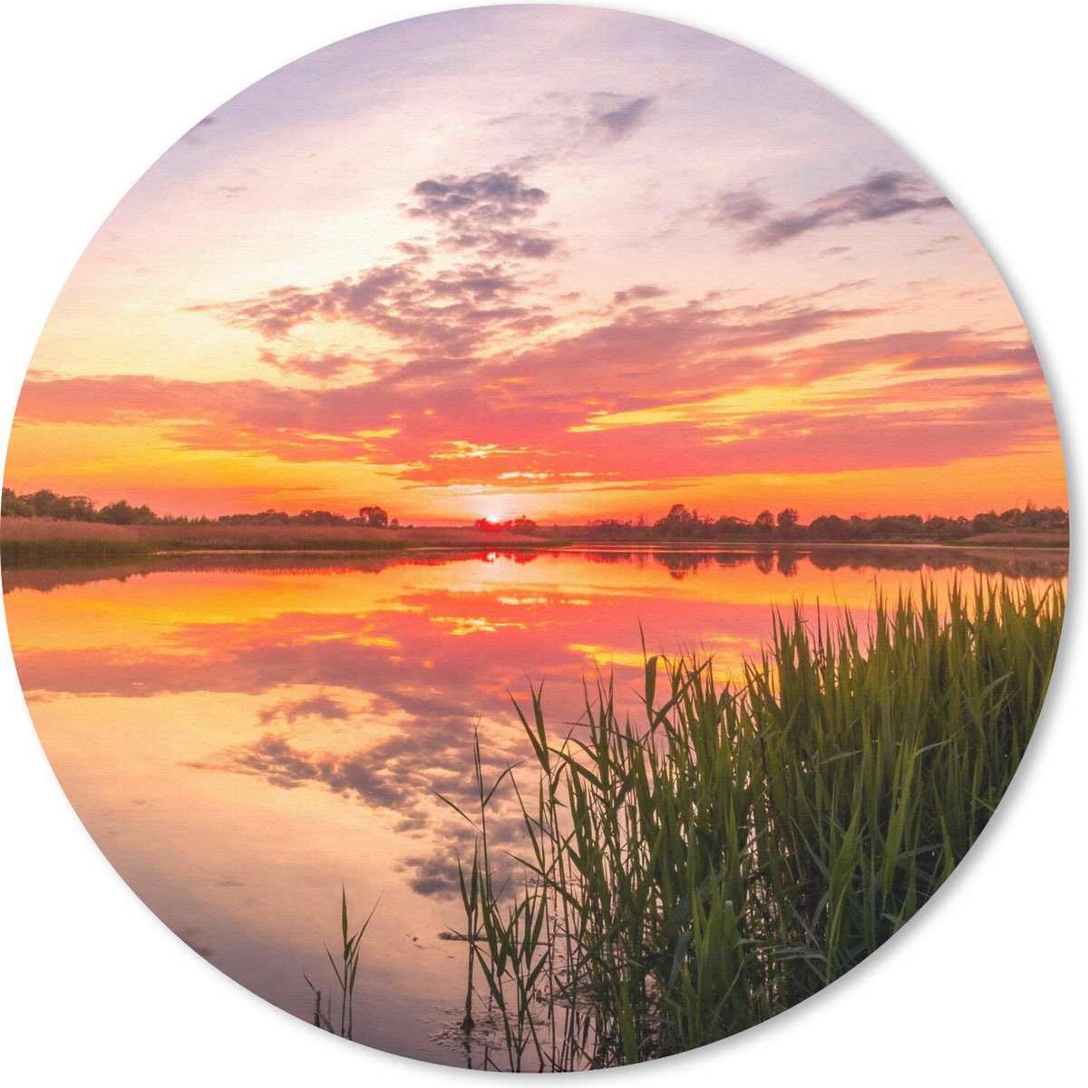 Muismat rond 20x20 cm - Mousepad Water - Lucht - Natuur - Ronde muismatten