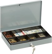 relaxdays Cash box - cash box - money safe - cash tiroir - 2 keys - grey - flat