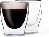 DUOS dubbelwandig glas | thermosglas | 200 ml | drinkglas | espressoglas, theeglas, shotglas | voor warme en koude dranken | borosilicaatglas | bestand tegen hitte en kou | handgemaakt | vaatwasmachinebestendig | zwevend effect