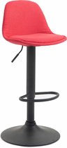 Barkruk Norm Deluxe - Zwart/Rood - Modern Design - Rugleuning - Voetensteun - Voor Keuken en Bar - Gestoffeerde Zitting