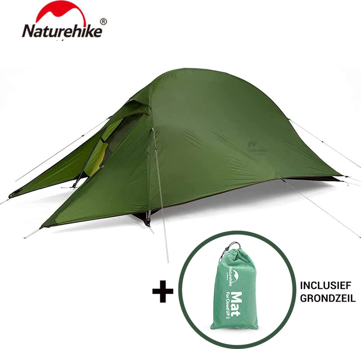 Cloud Up 1 Upgraded - Naturehike® - 1 persoons tent - Lichtgewicht tent - Incl. grondzeil - 20D 4000mm - Outdoor - Waterdicht - Hiking & Wandelen