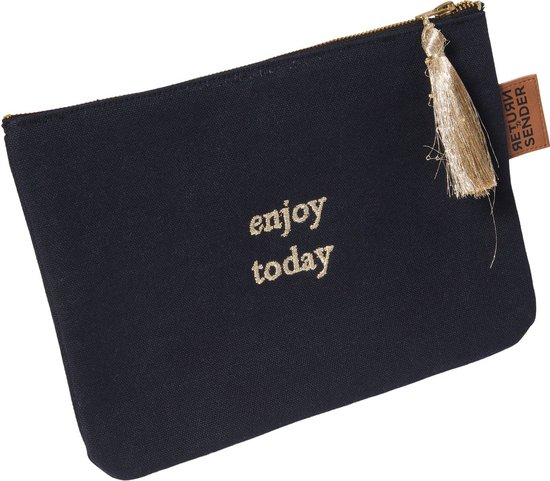 Return to Sender Etui met goud geborduurde letters enjoy today