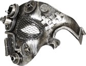 Widmann - Steampunk Kostuum - Halfgezichtmasker Steampunk, Zilver Mechanica - Zilver - Carnavalskleding - Verkleedkleding