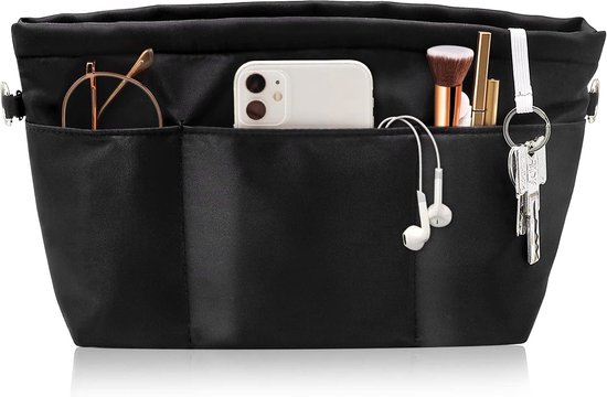 TenaLucy Handtasorganizer, tasorganizer voor dames, vilten tasorganizer met meerdere vakken, geschikt voor het opbergen van verschillende kleine onderdelen (kaki