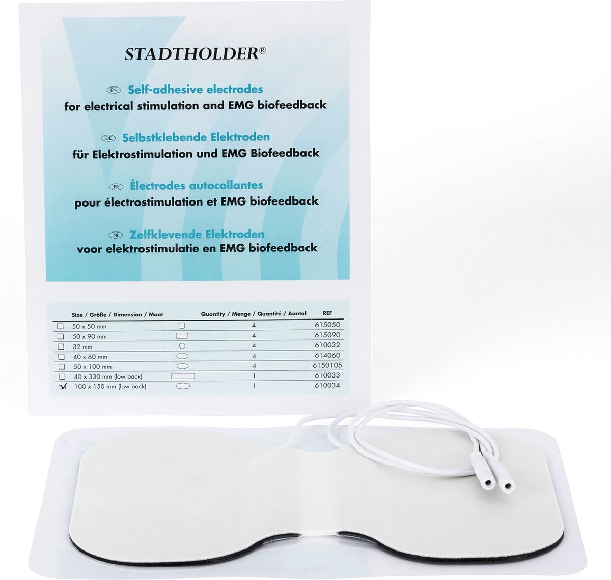 Elektrode lage rug - vlinder - 100st. - TENS Spierstimulatie – Biofeedback | 610034