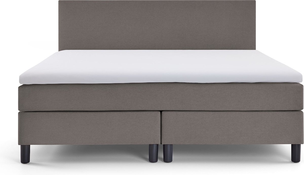 Beddenreus Comfort Box Lowen Plus vlak met gestoffeerd matras - 180 x 200 cm - graphite