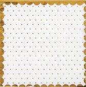 Santex papieren servetten - stippen - Bruiloft - 20x stuks - 25 x 25 cm - wit/goud