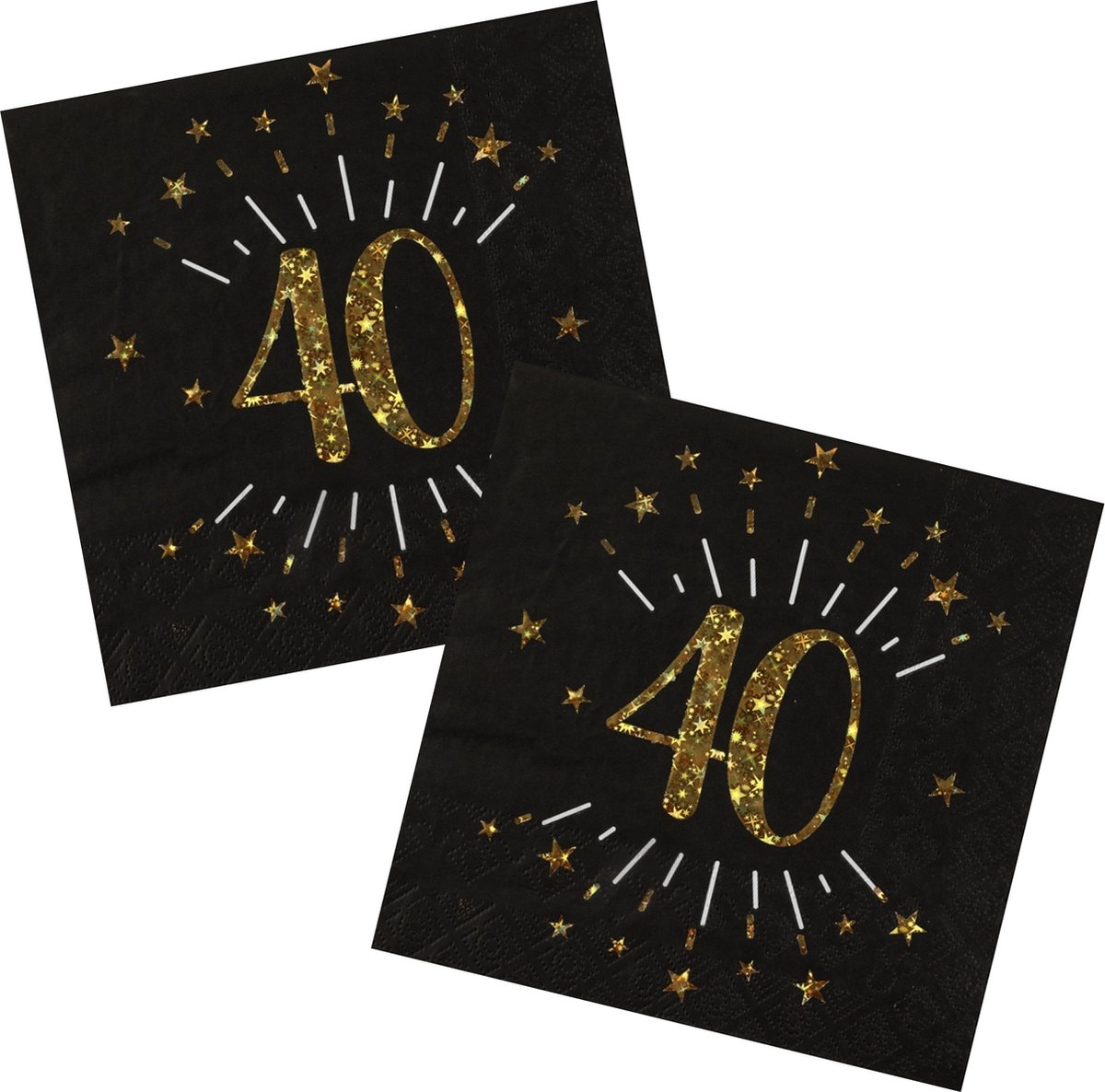 Santex Verjaardag feest servetten leeftijd - 50x - 40 jaar - goud - 33 x 33 cm