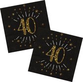 Verjaardag feest servetten leeftijd - 50x - 40 jaar - goud - 33 x 33 cm