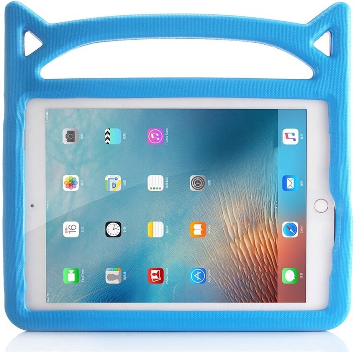 GREEN ON - Kids Cat Ears Case - For - iPad 2021 - Air 3 10.2 - 10.5 - Kinder Hoes - Blauw