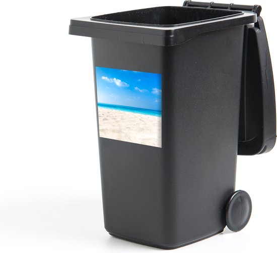 Container sticker Tropische stranden - Afbeelding van een tropisch strand Klikosticker - 40x40 cm - kliko sticker - weerbestendige containersticker