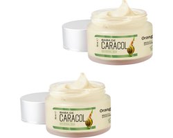 Orange Care Baba de Caracol Dagcrème Slakkenslijmcrème 2x 50 ML - Anti rimpel, Littekencrème, Slakkencrème voor puistjes rimpels - Acneverzorging - Slakken Extract Serum gel vrouwen mannen tieners - escargot cream gezicht, onder de ogen, Snailcare
