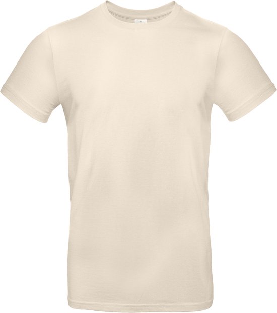 B&C Exact 190 T-Shirt - Ronde Hals - Unisex - Naturel - Small