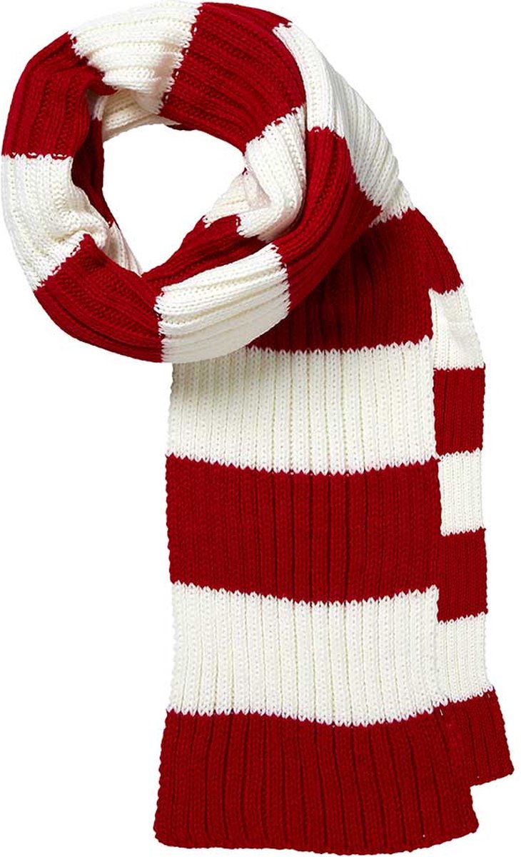 Apollo - Feest sjaal 2 x 2 rib rood-wit - One size - Carnavals sjaal - Sjaal...  | bol.com