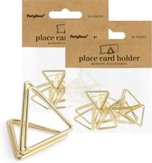 PartyDeco naamkaart/plaatskaart houders - driehoek - Bruiloft - 50x - goud - 2,3 cm