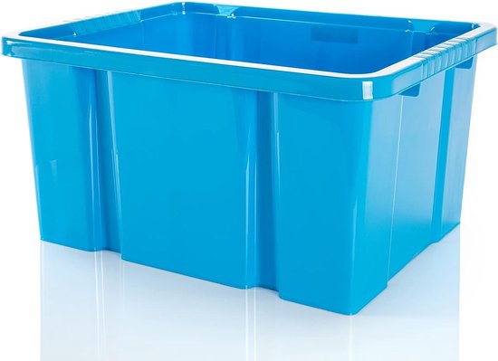 Design Eurobox Stapelbox, opslagcontainer, kunststof doos in 5 kleuren en 16 maten, met doorzichtige deksel (mat), rood, 40 x 30 x 33 cm