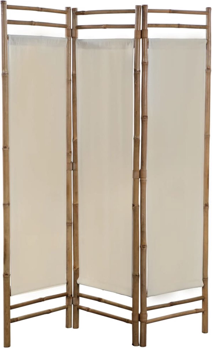 vidaXL-Kamerscherm-3-panelen-inklapbaar-120-cm-bamboe-en-canvas - vidaXL