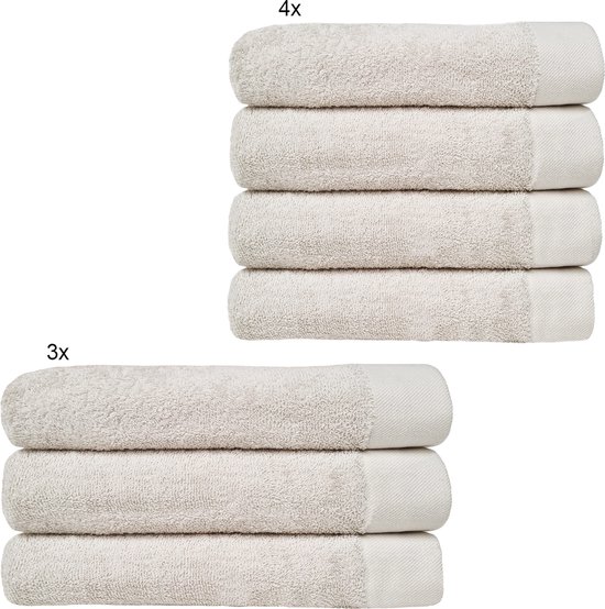 HOOMstyle Badgoedset Aanbieding 4x Handdoek 50x100cm & 3x Badlaken 70x140cm  -... | bol.com