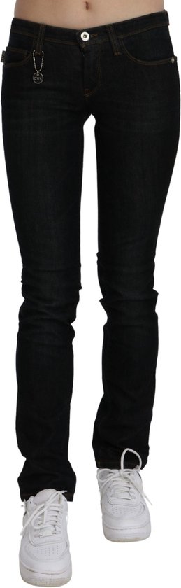 Zwarte halfhoge skinny denim katoenen jeans