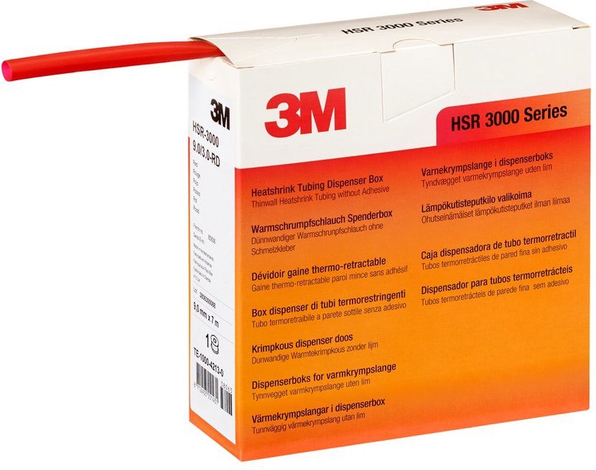 3M™ krimpkous dunwandig Ø9/3mm (3:1) 7 meter rood - per 3 stuks (7000099144)