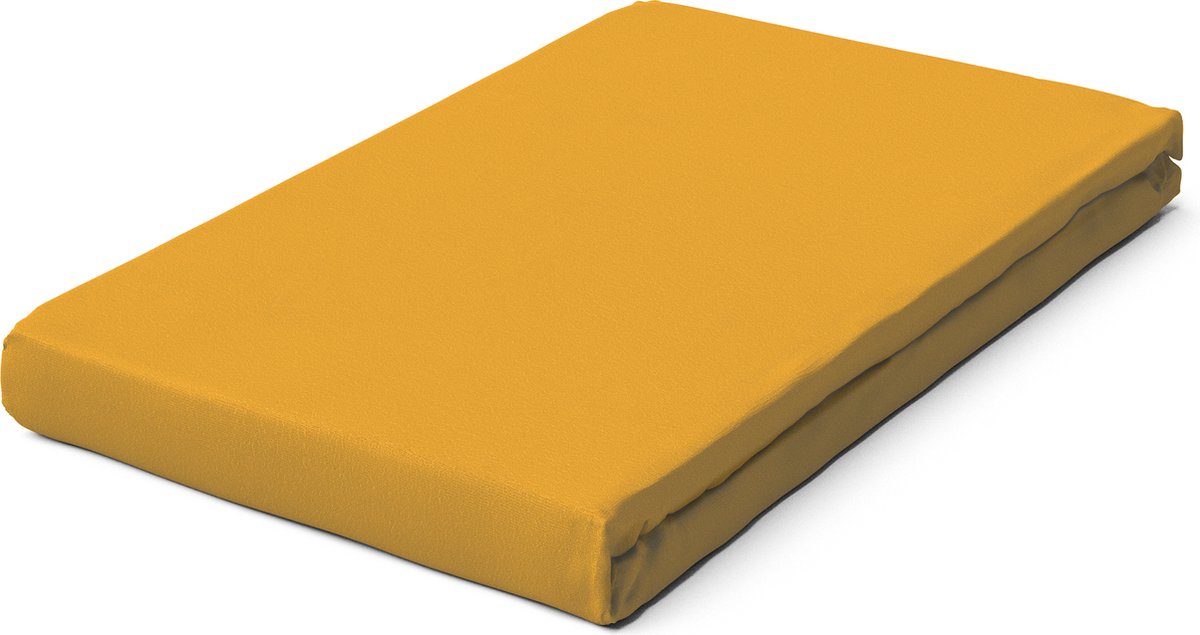Schlafgut Pure Bio Katoen Jersey Hoeslaken S - 90x190 - 100x220 196 Yellow Deep