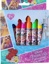 Disney Princess markeerstiften - Roze / Multicolor - Kunststof - 8 Stuks - Kleuren - Tekenen - Knutselen - Stiften - Creatief - Cadeau - Kerstcadeau - Sinterklaascadeau