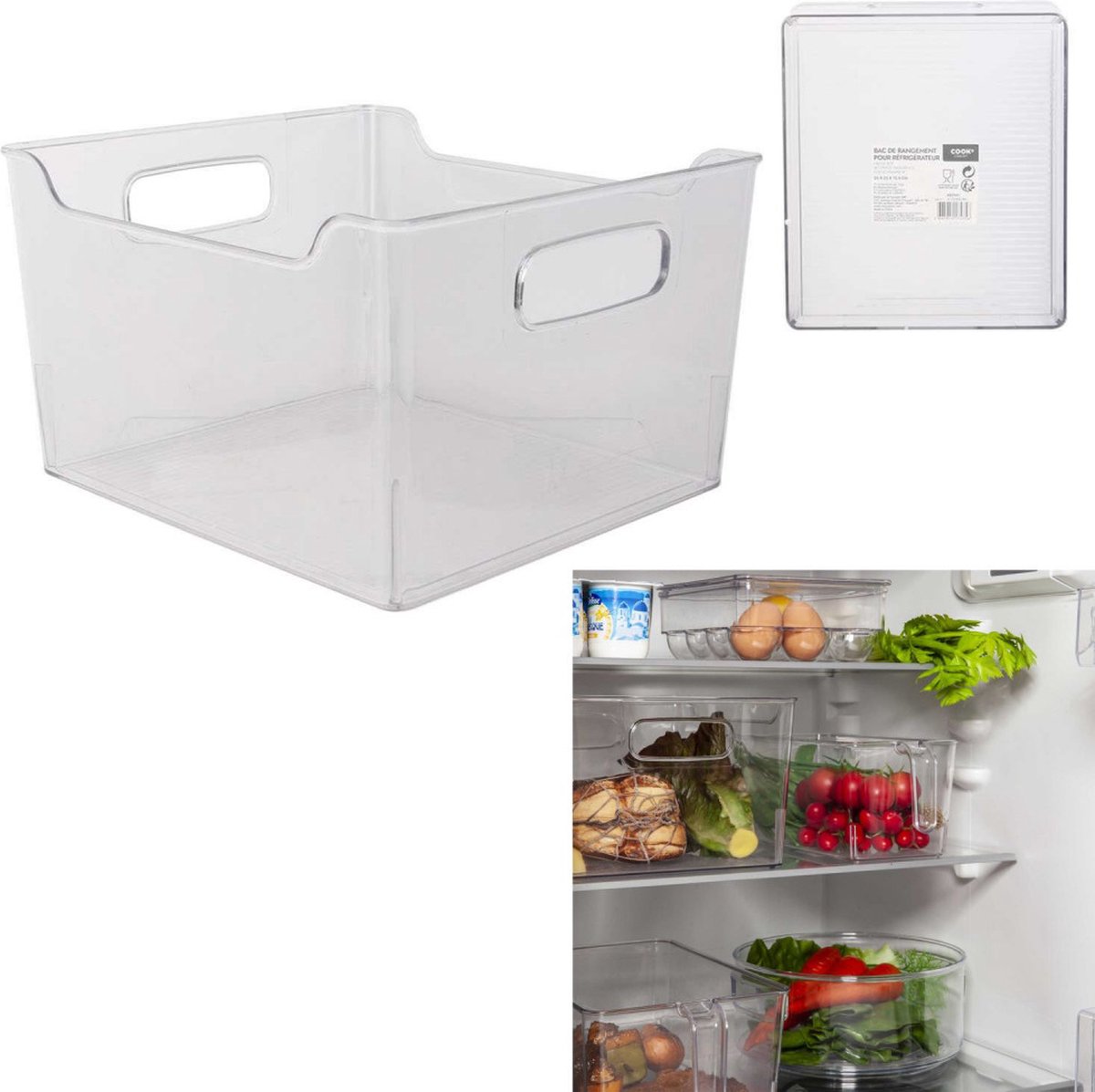 Opbergbak transparant - Bakjes doorzichtig - Organizer keuken - Bewaardoos koelkast - Organizer kleding