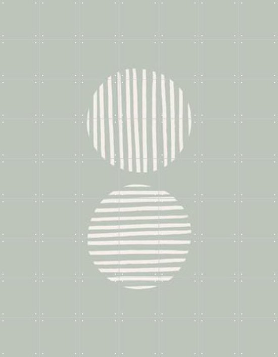 IXXI Striped Circles - Wanddecoratie - Grafisch Ontwerp - 140 x 180 cm