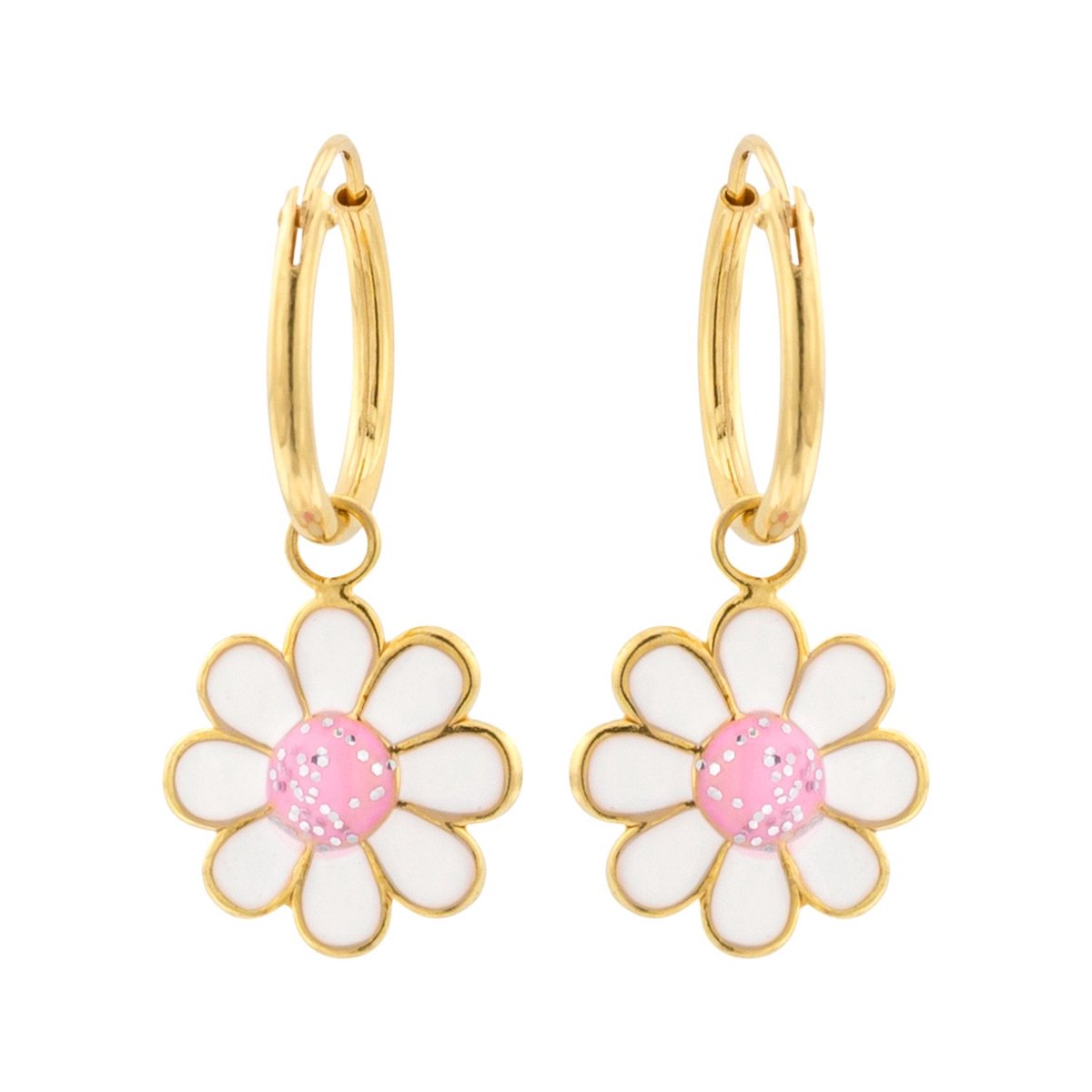 WeLoveSilver - kinderoorbellen - zilveren oorringen - madeliefje design