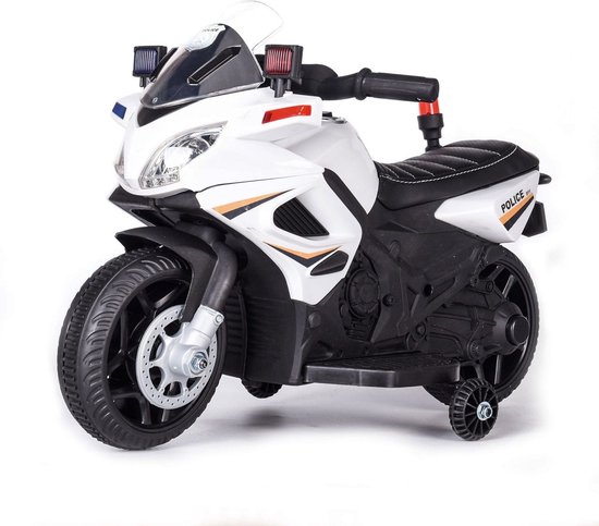 Kijana Politiemotor - Elektrische Kindermotor - Accumotor met Verlichting - Inclusief Sirene - Demonteerbare Zijwielen