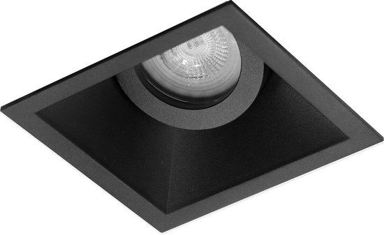 Premium Inbouwspot Ismail Zwart Verdiepte vierkante spot Extra Warm Wit (2700K) Met Philips LED