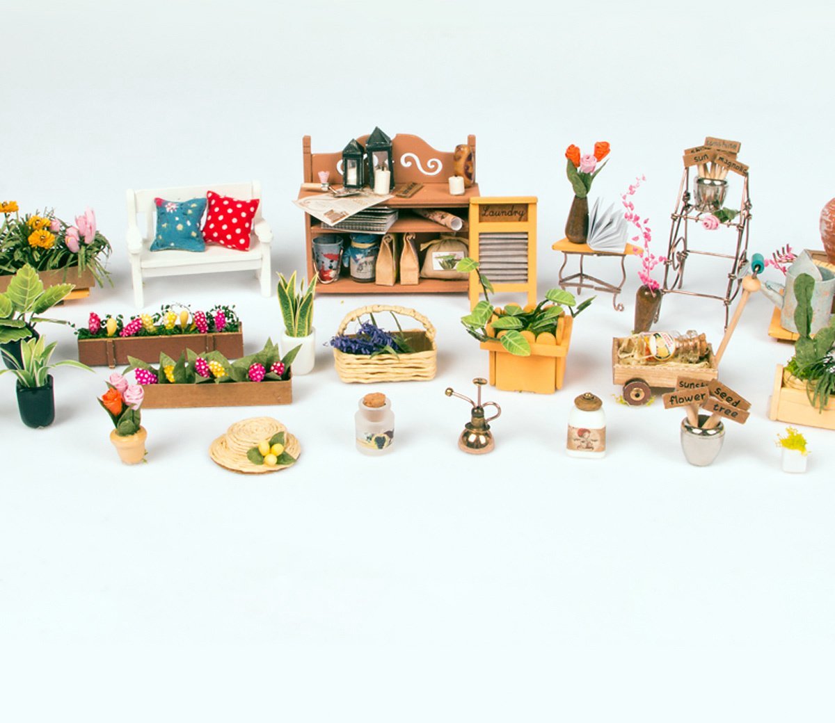 Robotime - DIY Dollhouse Kit-Miller's Garden - Houten Bouwpakket — afbeelding 9