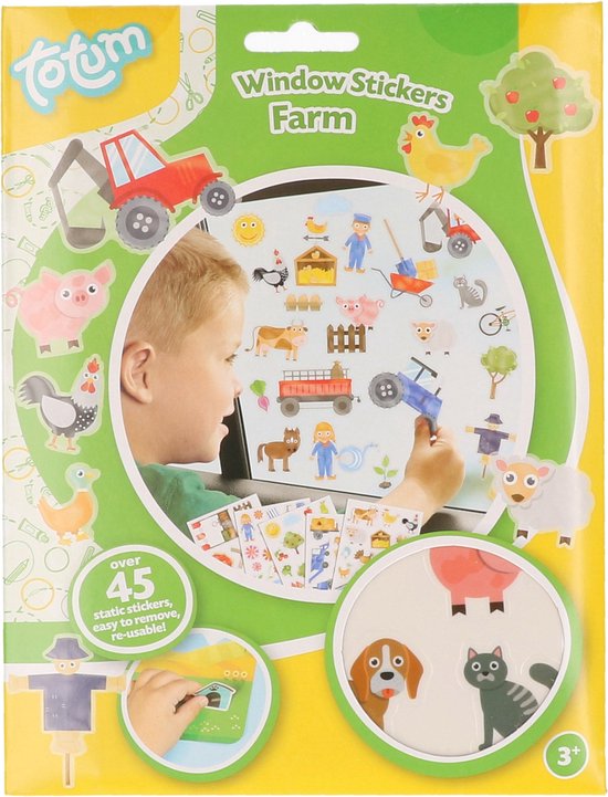 Auto raamstickers - 45x stuks - boerderij herbruikbaar - Statische raam stickers
