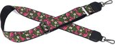 STUDIO Ivana - Gekleurde tassenband 5 cm met bloemenprint - groen, roze, wit - verstelbare schouderband tas - SIT0309
