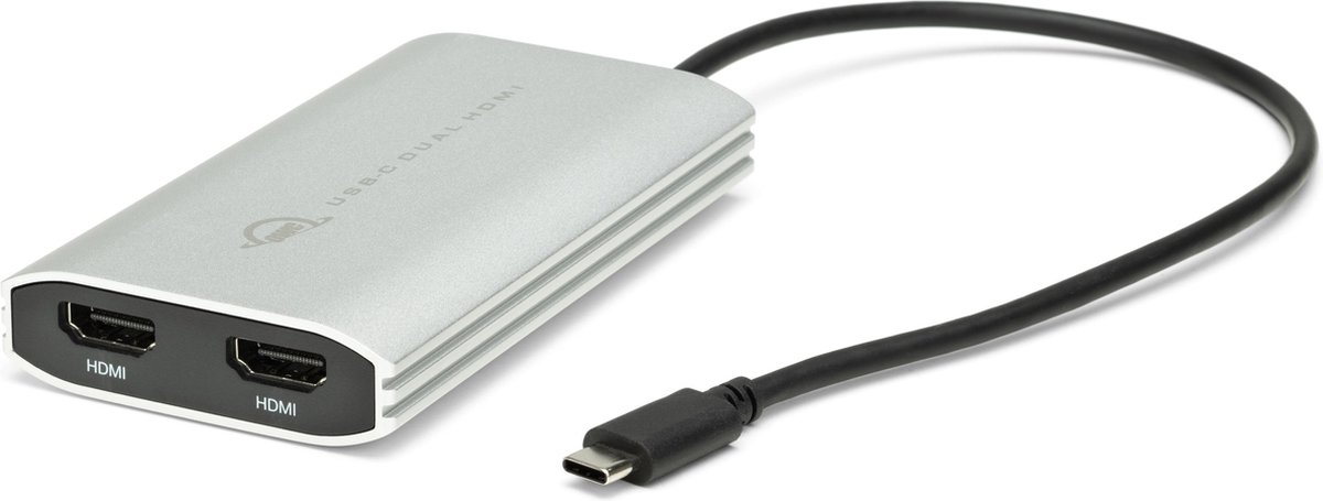 OWC USB-C naar Dual HDMI 4K Adapter met DisplayLink – Geschikt voor M1 Macs, Mac en PC – Wit