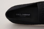 Zwarte bloemen jacquard pantoffels loafers schoenen