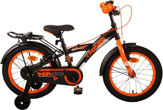 Volare Thombike Kinderfiets - Jongens - 16 inch - Zwart Oranje - Twee Handremmen