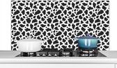 Spatscherm keuken - Design - Print - Dieren - Zwart wit - Achterwand keuken - 120x60 cm - Spatwand