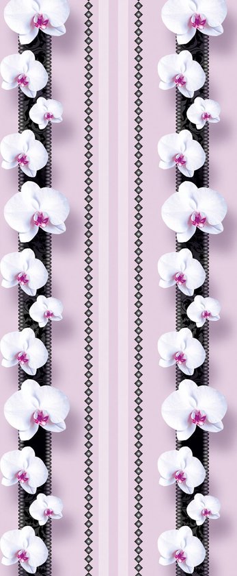 Sticker pour porte Sticker mural Fleurs, Violet, 91x211 cm