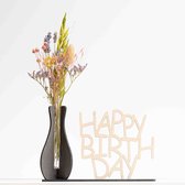Kadoosje "Happy birthday" - by Nordhus - bloemetjes in vaasje - houten kaartje - verjaardag - origineel cadeau - droogbloemen - brievenbuspakket