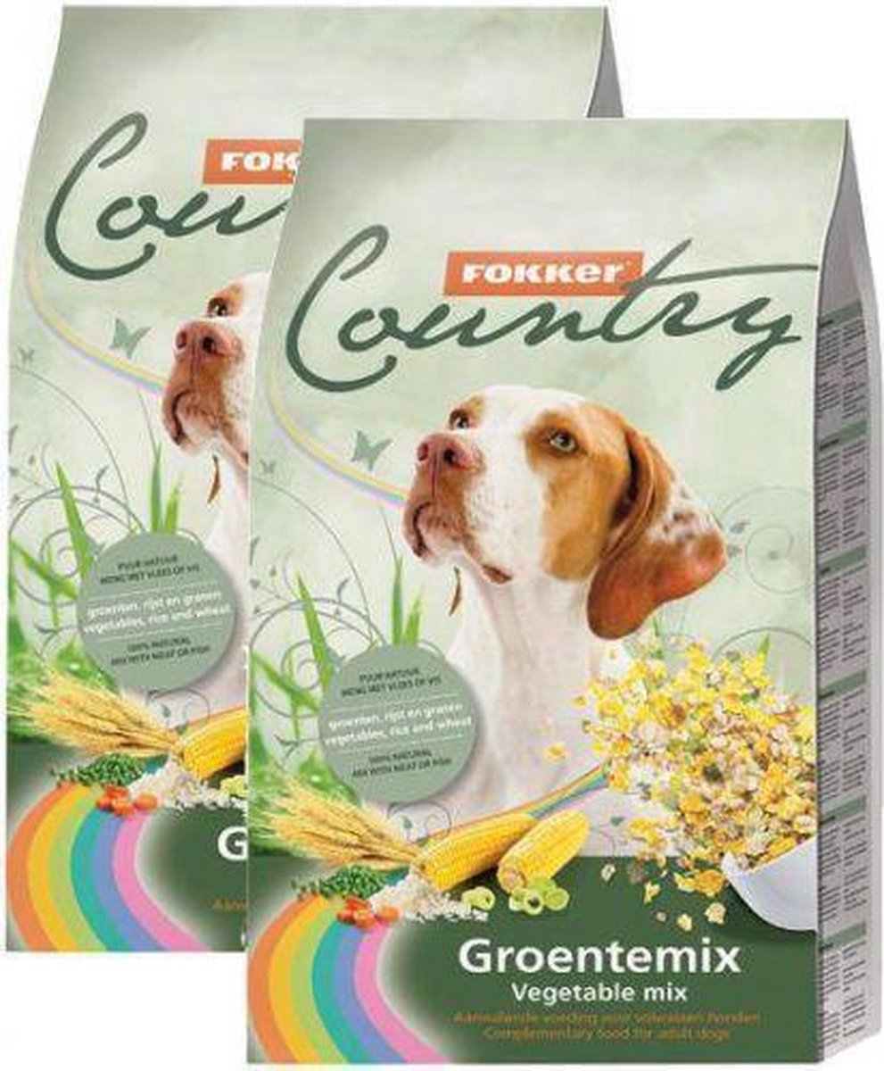 2x6 kg Fokker country groentemix hondenvoer