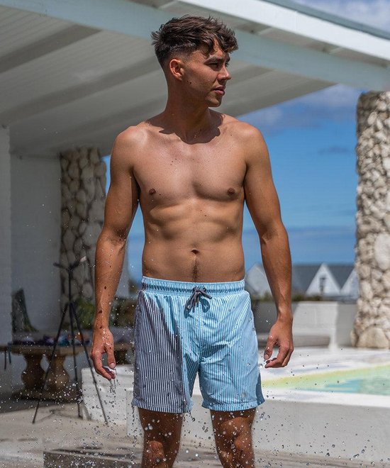 SEA'SONS - Zwembroek Heren - Kleurveranderend - Gestreept - Donker Grijs Blauw - Maat M