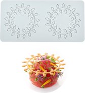 Siliconen fondant kantmat, suikerambachtelijke afdrukvorm, eetbare cake, moleculaire keuken, decoratie, 2 gaten bladring