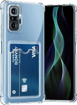 Hoesje Geschikt Voor Samsung Galaxy A34 hoesje met pasjeshouder transparant Shock proof case met Kaarthouder